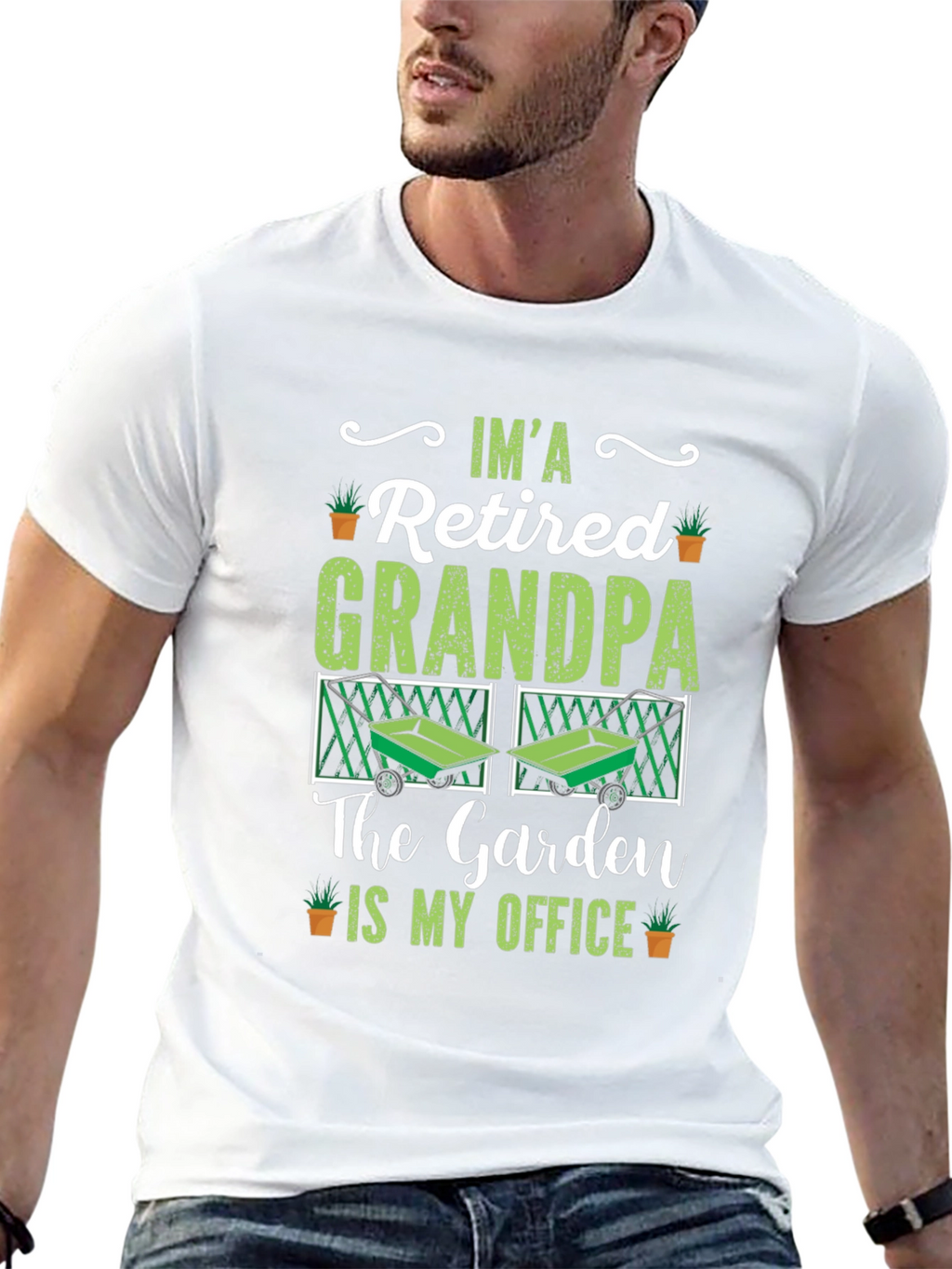Retired Grandpa Garden Office Black T-Shirt