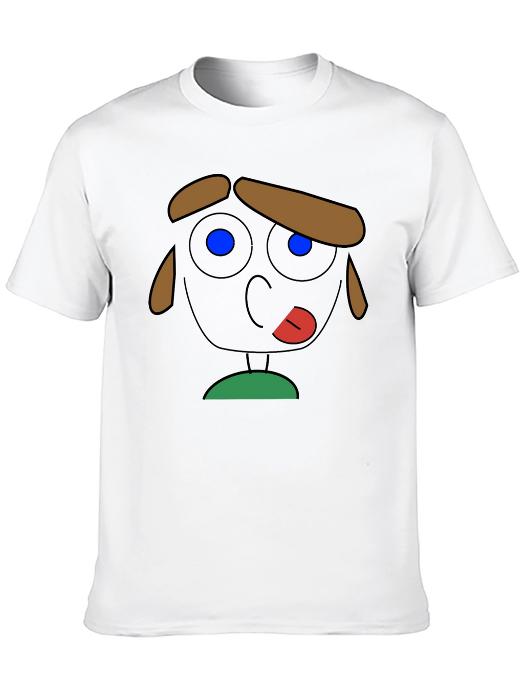 Cartoon Face Graphic Tee - Quirky Black T-Shirt