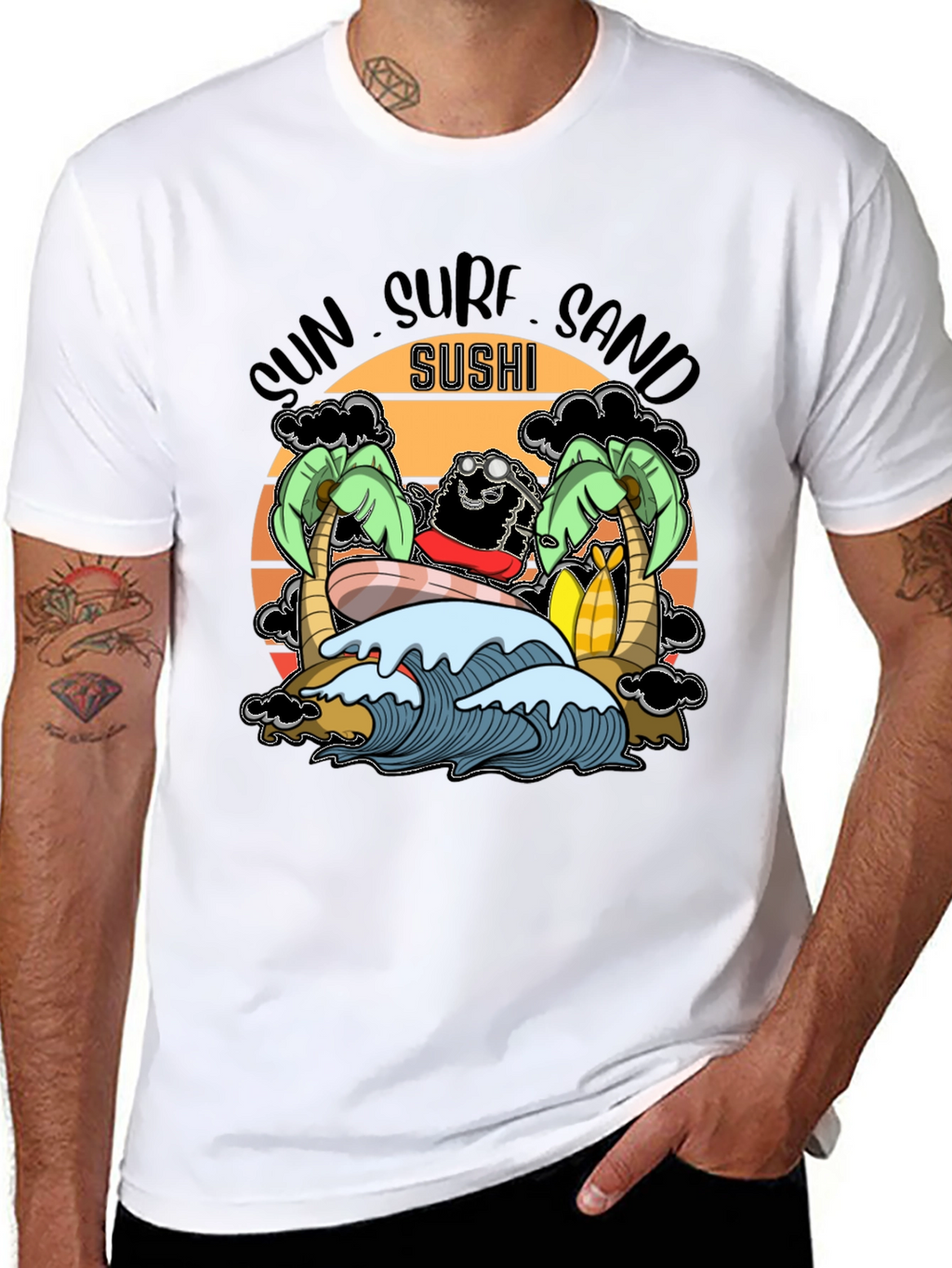 Sun Surf Sand Sushi T-Shirt