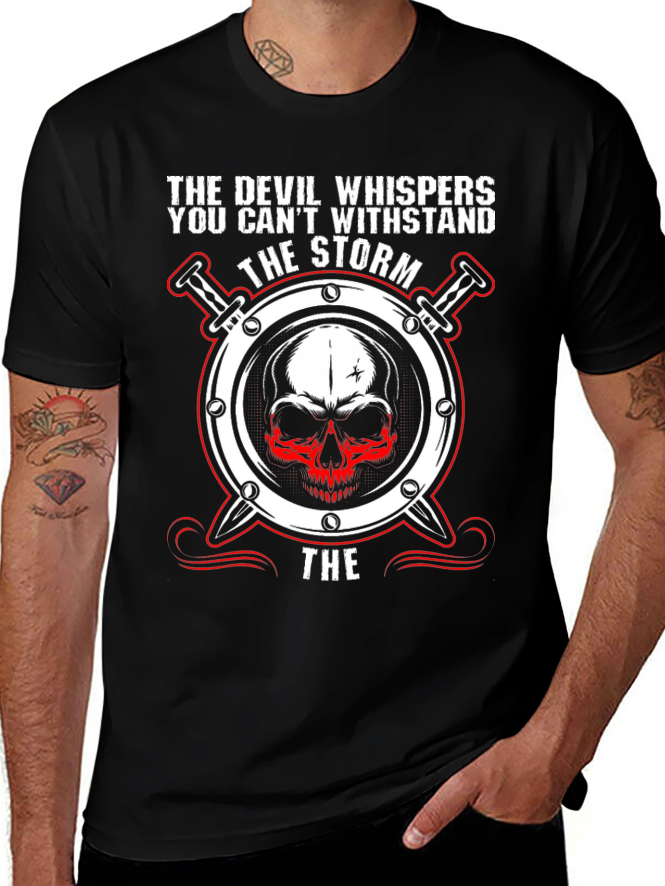 The Devil Whispers Graphic T-Shirt - Black