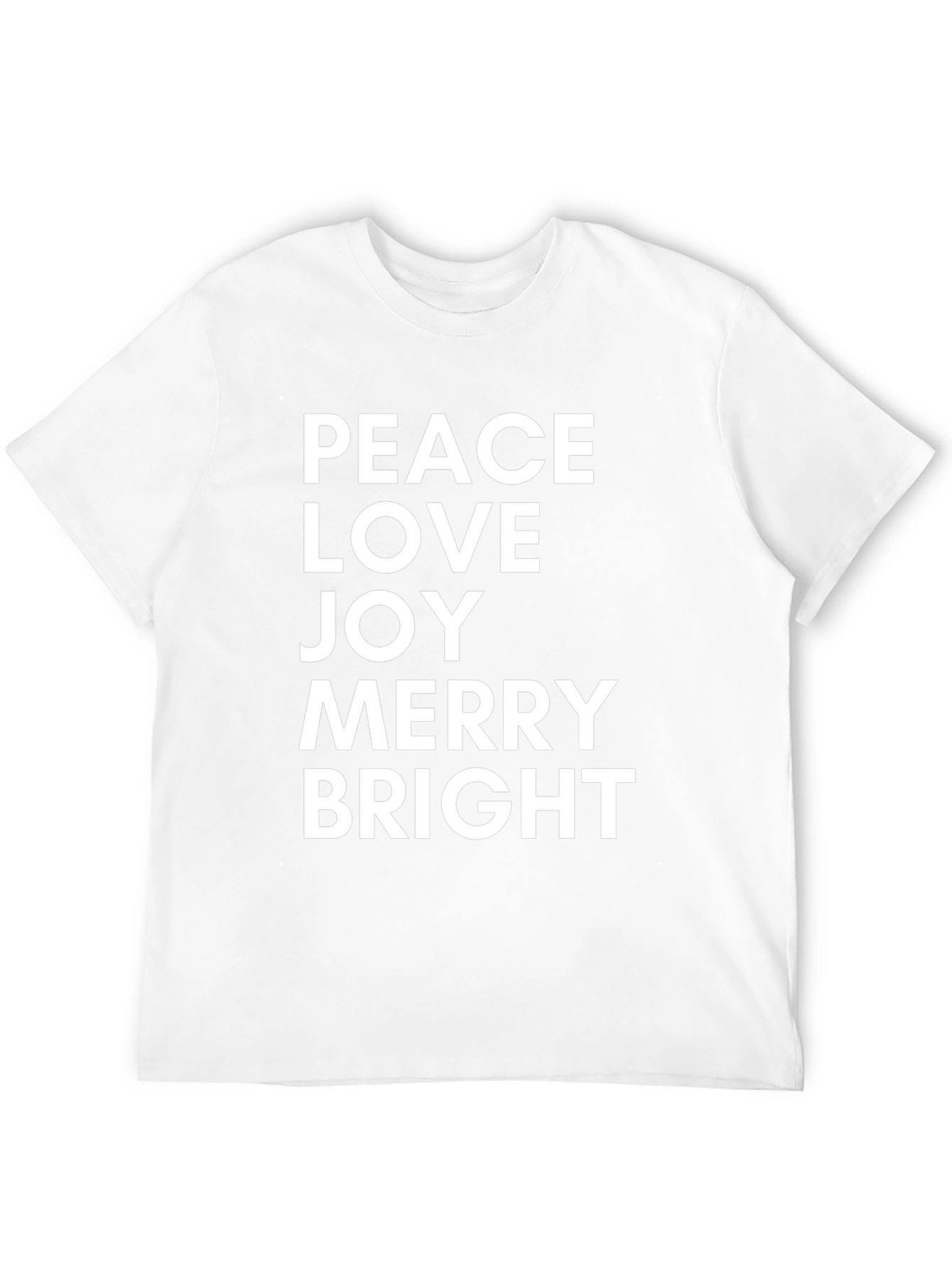Peace Love Joy Merry Bright Black T-Shirt