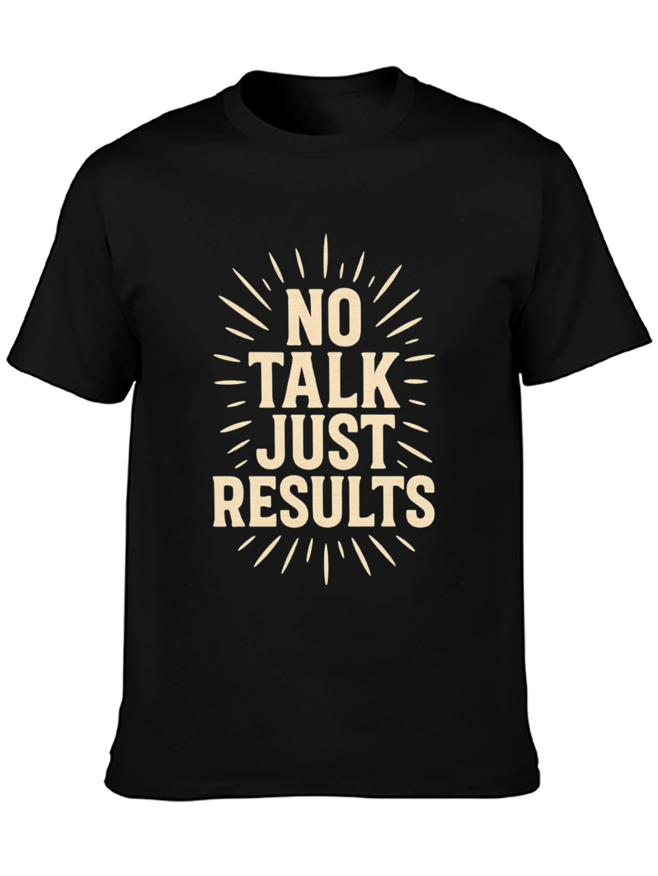No Talk Just Results Black Graphic Tee