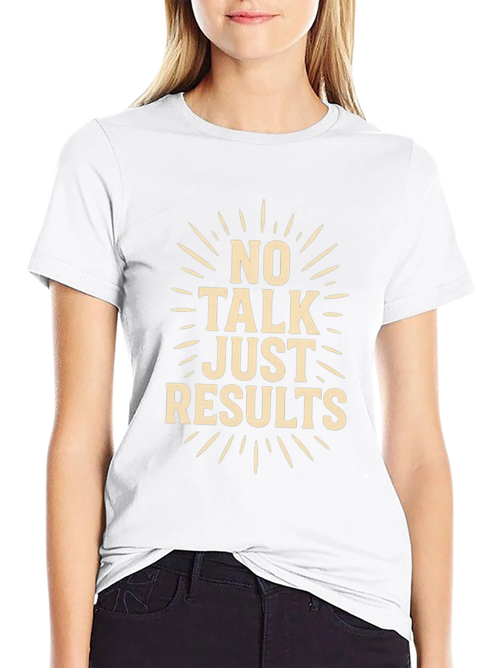No Talk Just Results Black Graphic Tee