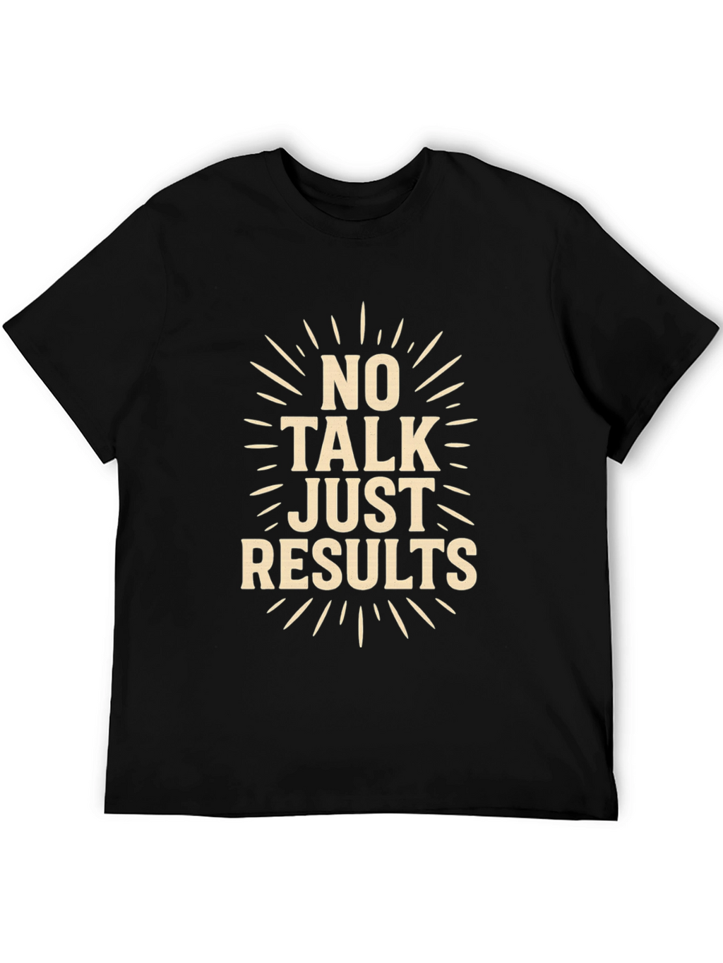 No Talk Just Results Black Graphic Tee