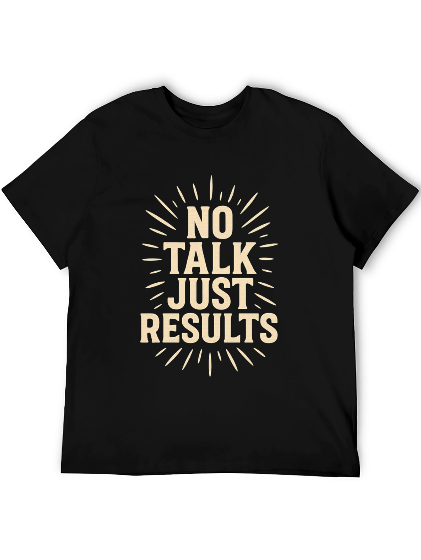 No Talk Just Results Black Graphic Tee