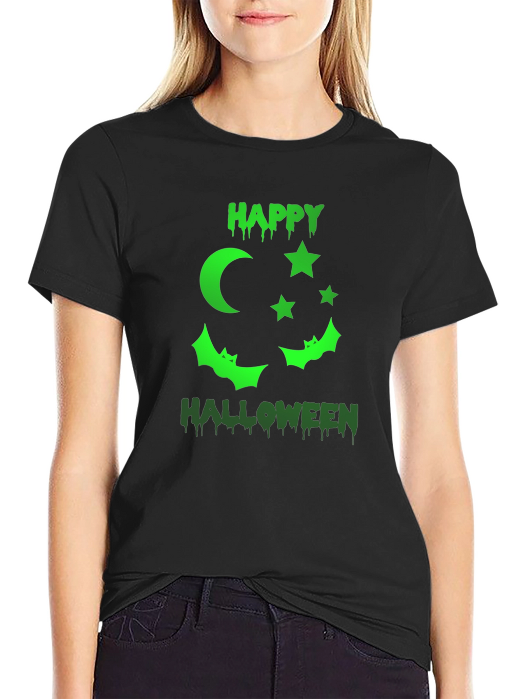 Happy Halloween Graphic T-Shirt - Black