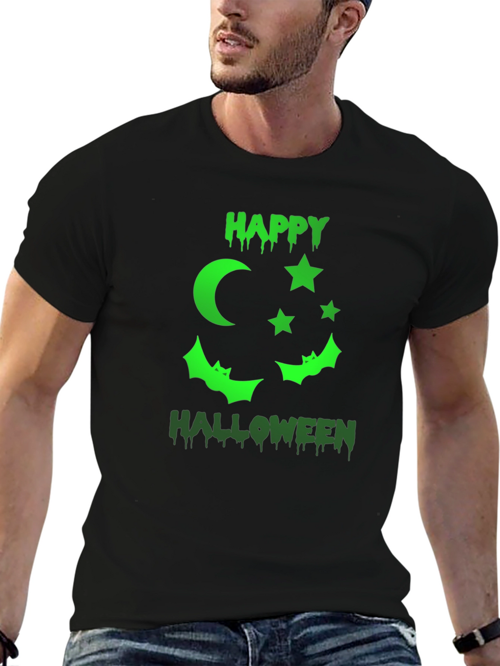 Happy Halloween Graphic T-Shirt - Black