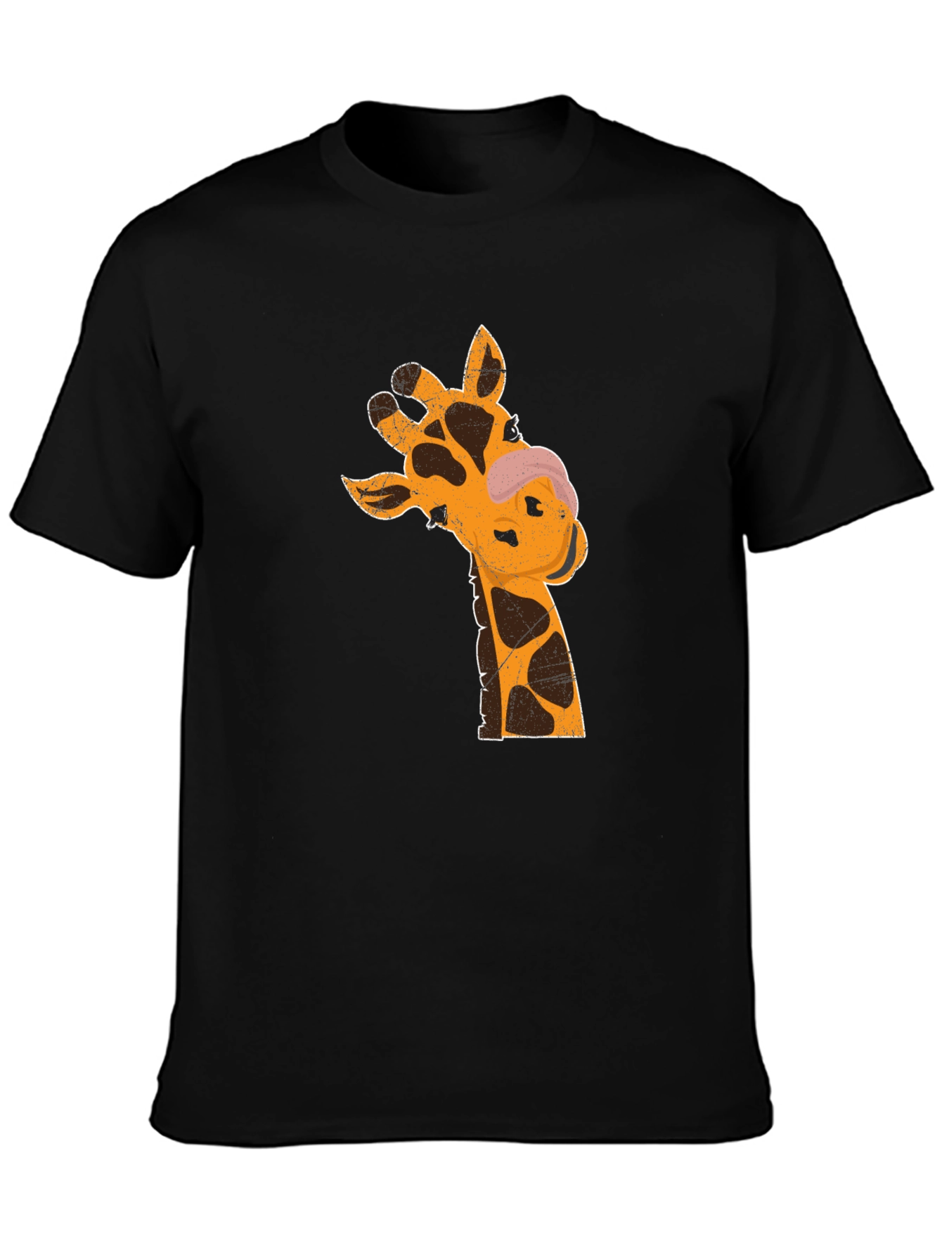 Giraffe Graphic T-Shirt - Black Casual Tee
