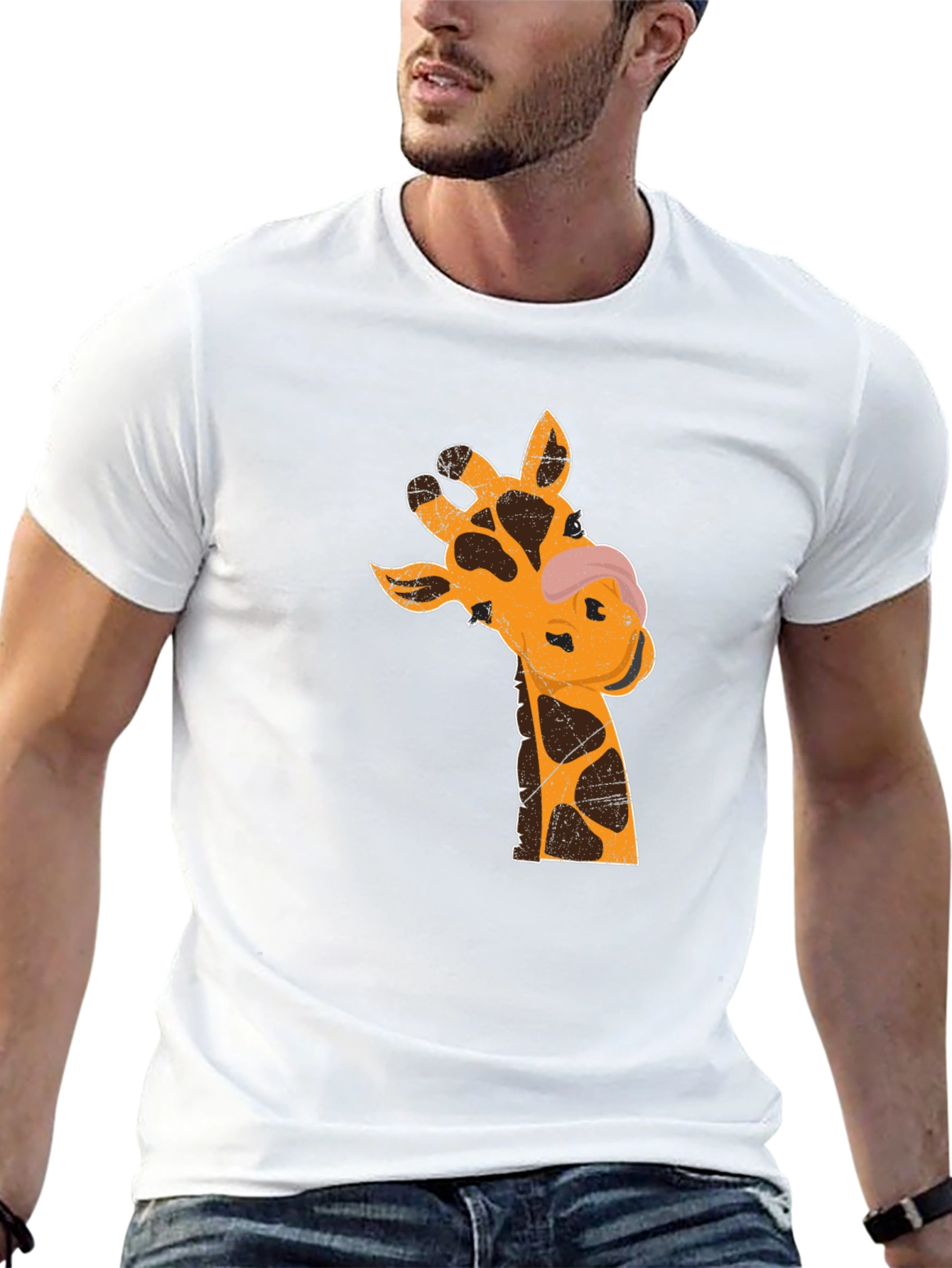 Giraffe Graphic T-Shirt - Black Casual Tee