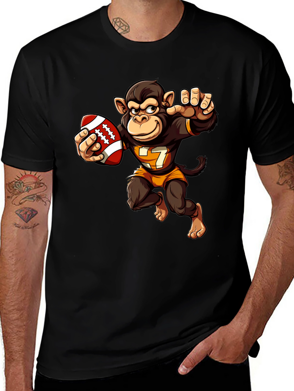 Monkey Football Player T-Shirt