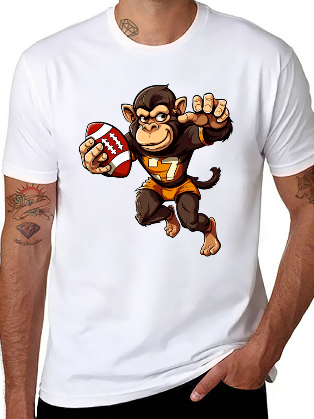 Monkey Football Player T-Shirt