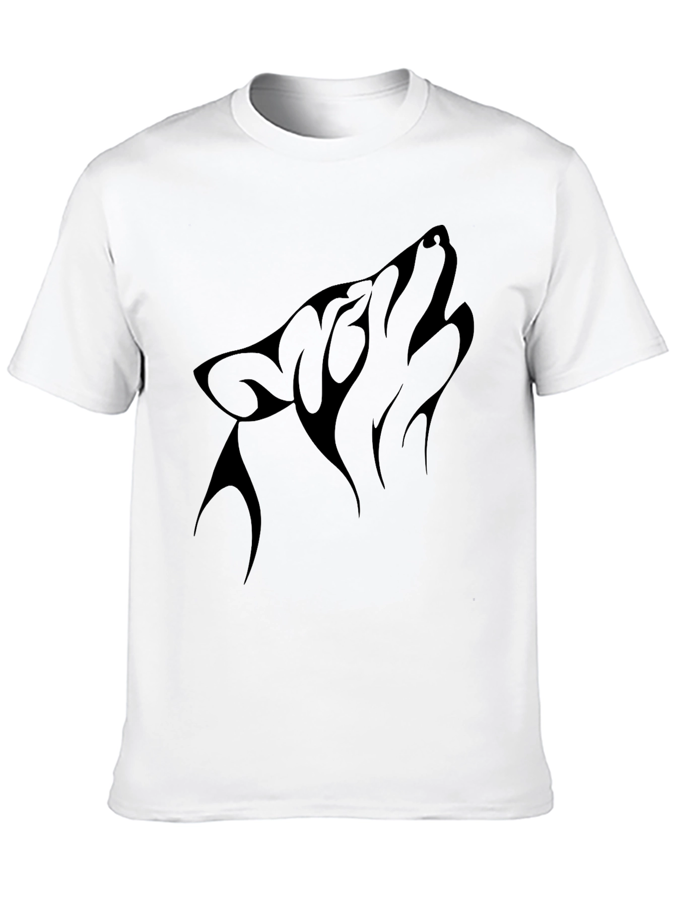 Black Wolf Howl Graphic Tee - Stylish Mens Short Sleeve Shirt