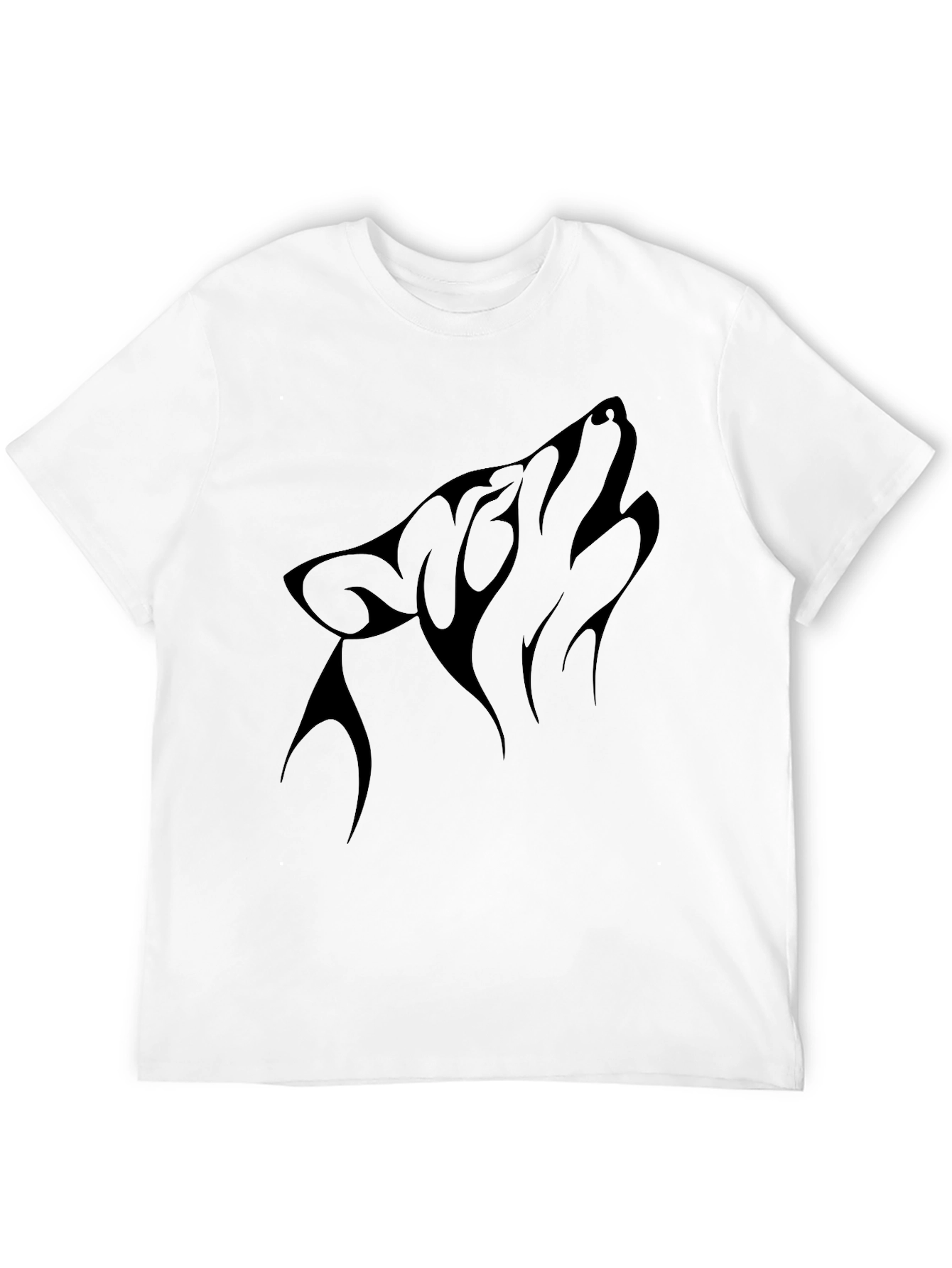 Black Wolf Howl Graphic Tee - Stylish Mens Short Sleeve Shirt