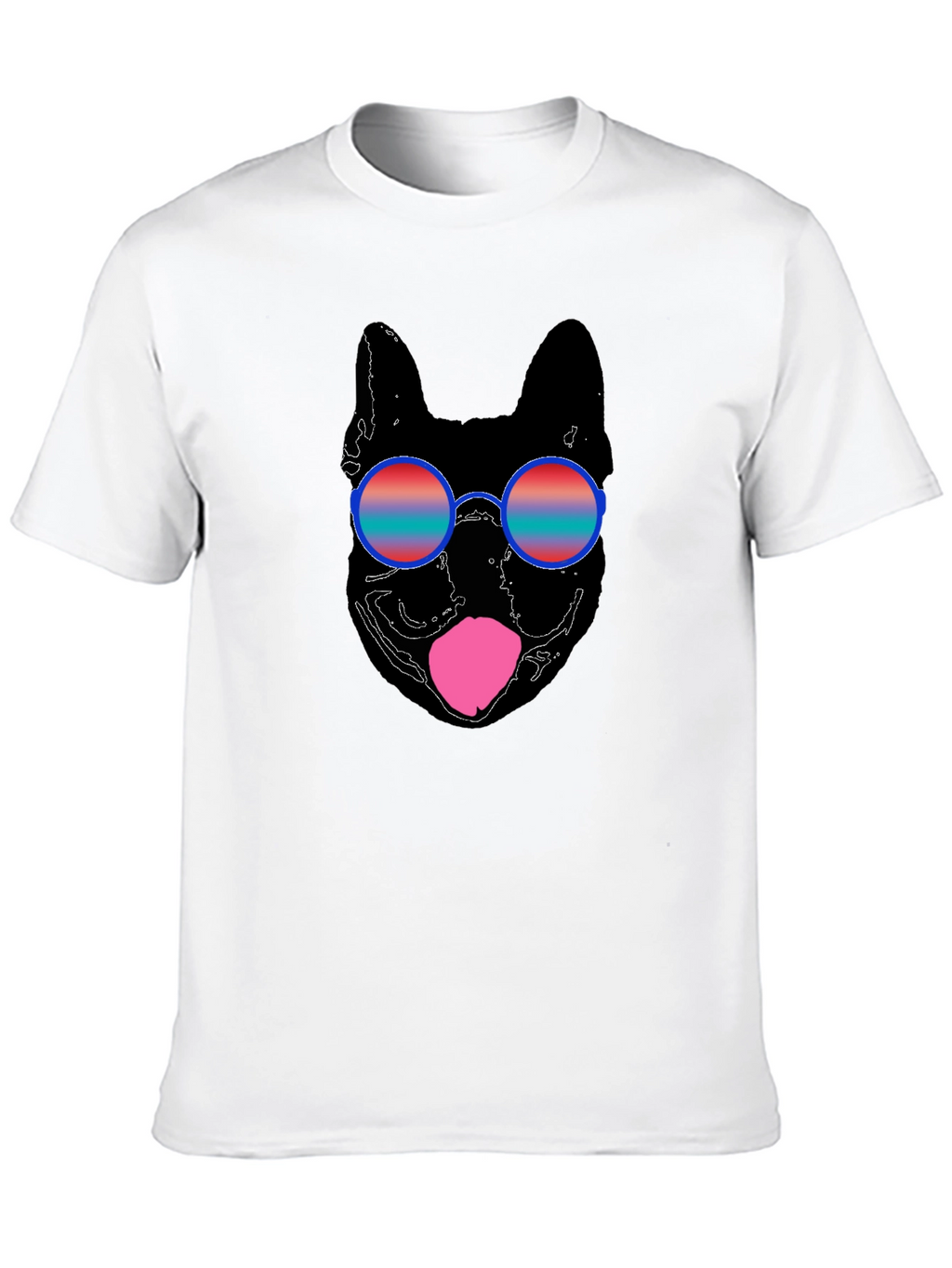 Cool Dog Sunglasses Graphic Tee - Black
