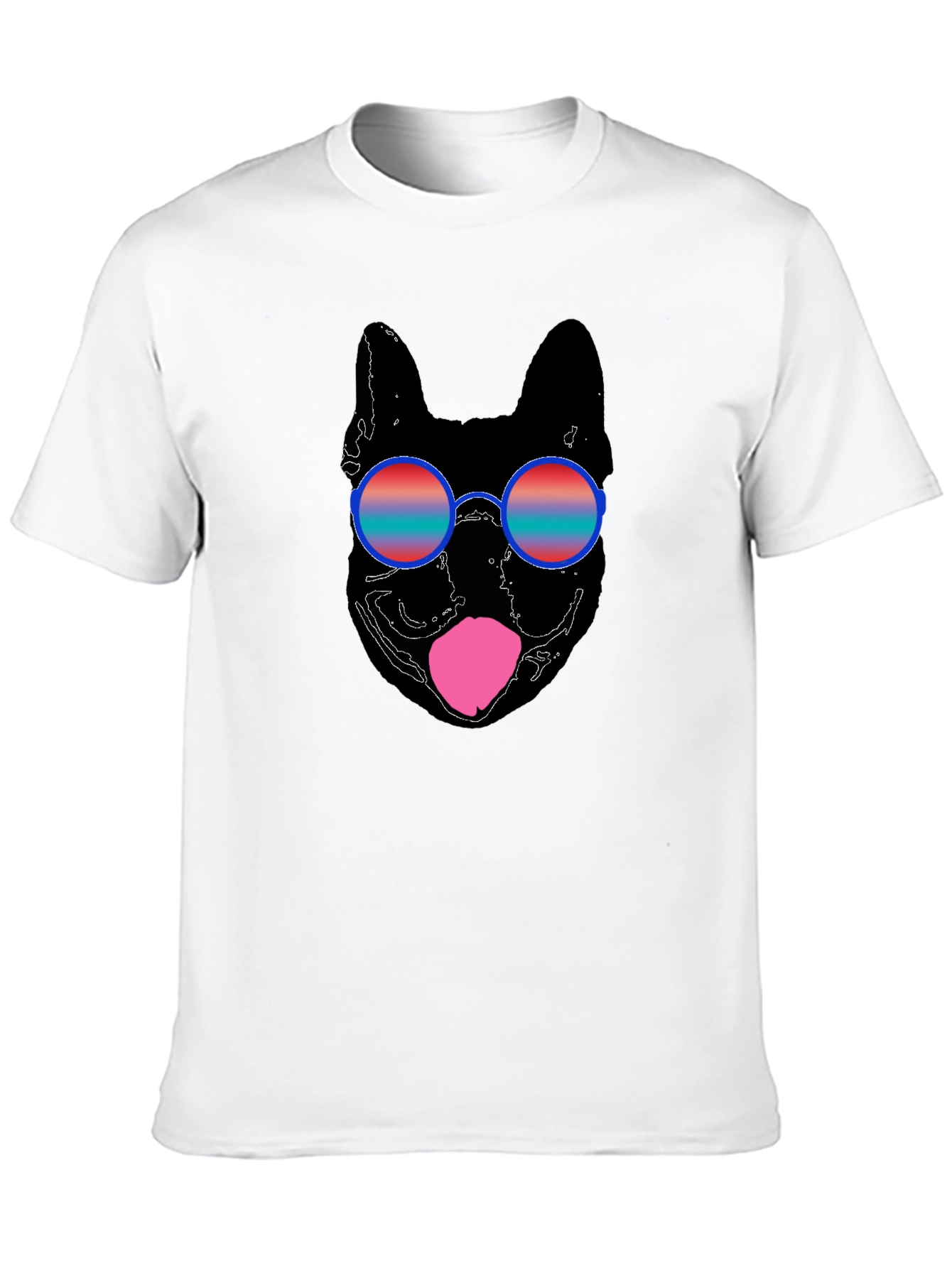 Cool Dog Sunglasses Graphic Tee - Black