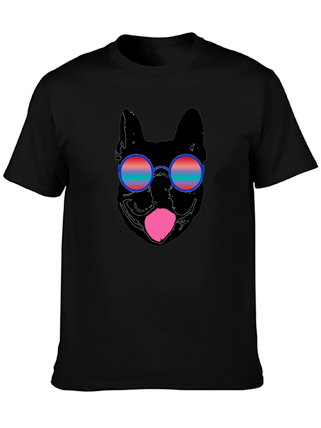 Cool Dog Sunglasses Graphic Tee - Black