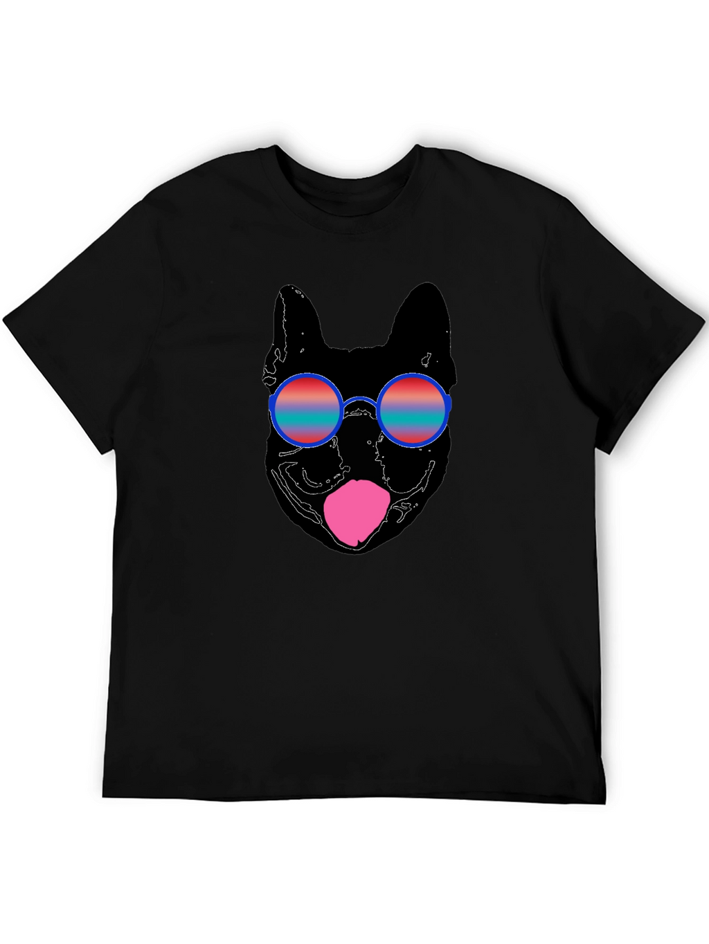 Cool Dog Sunglasses Graphic Tee - Black