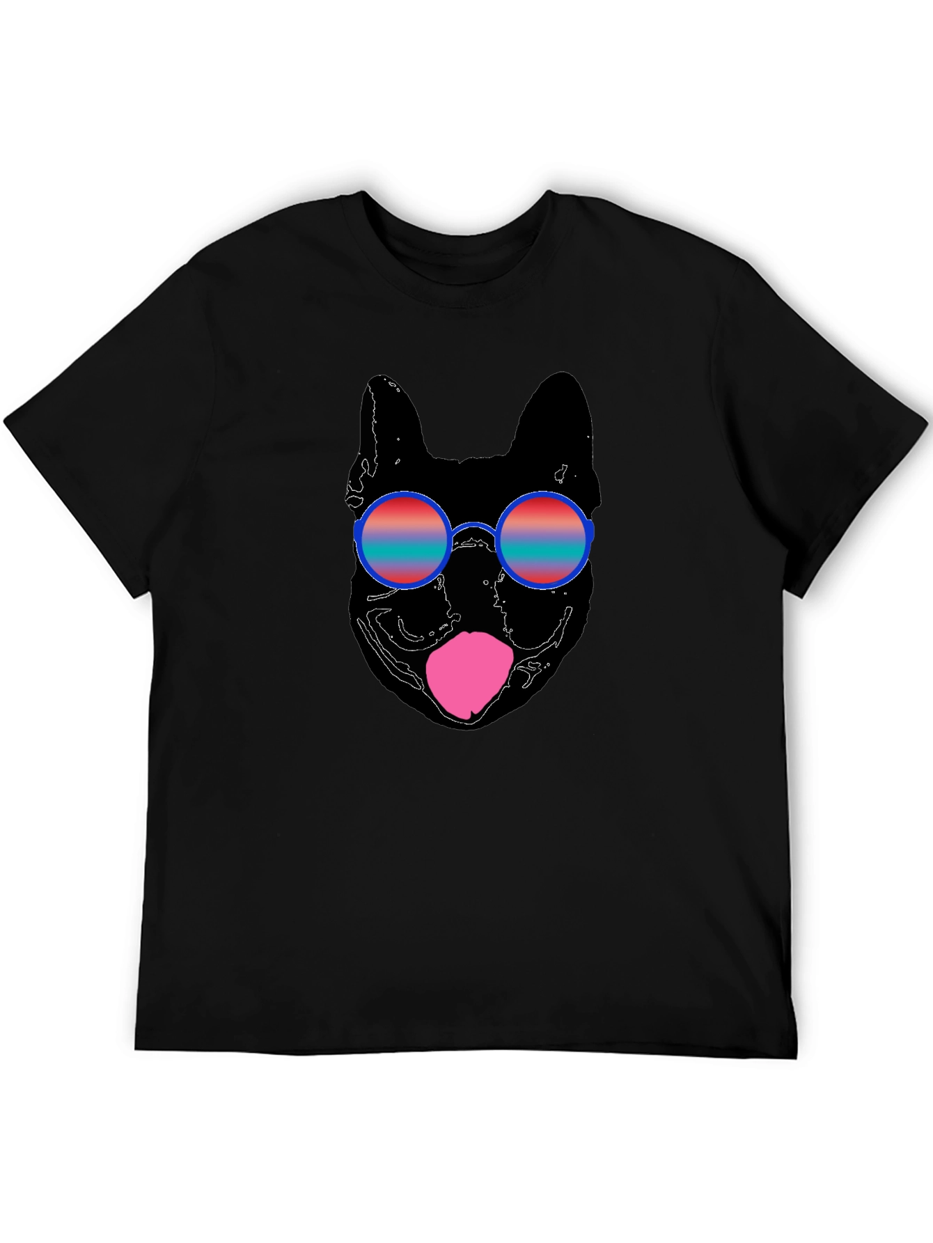 Cool Dog Sunglasses Graphic Tee - Black