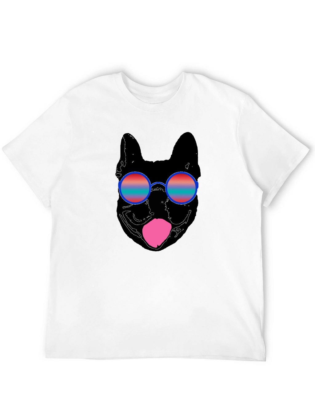Cool Dog Sunglasses Graphic Tee - Black