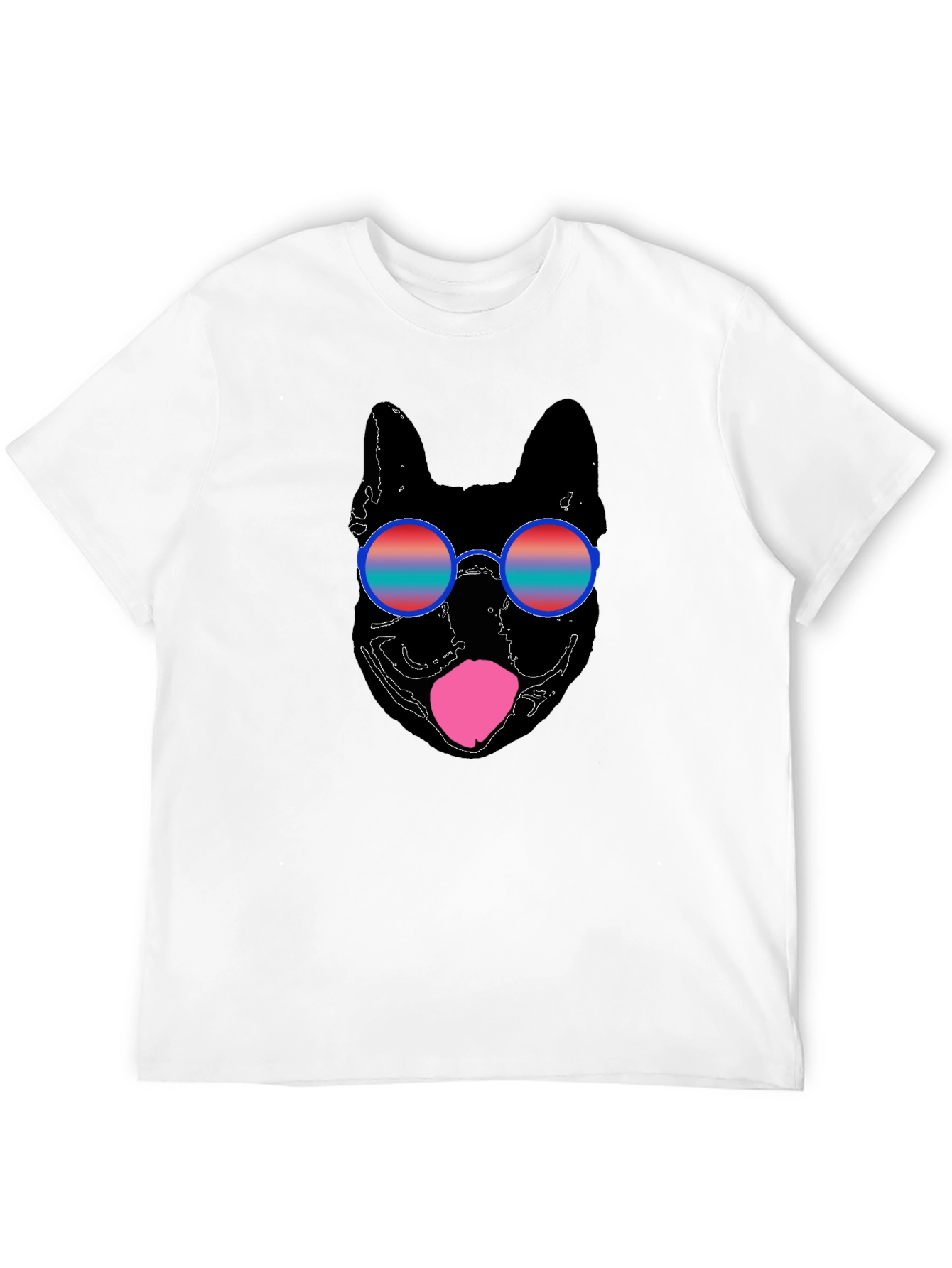 Cool Dog Sunglasses Graphic Tee - Black