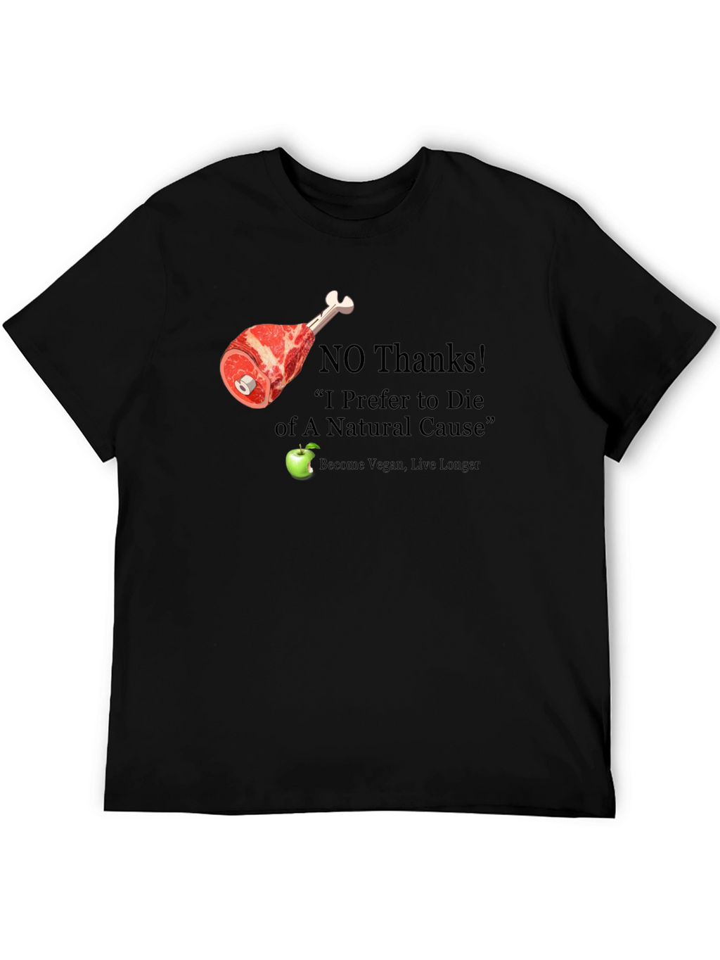 Vegan Slogan T-Shirt - No Thanks Apple Please!