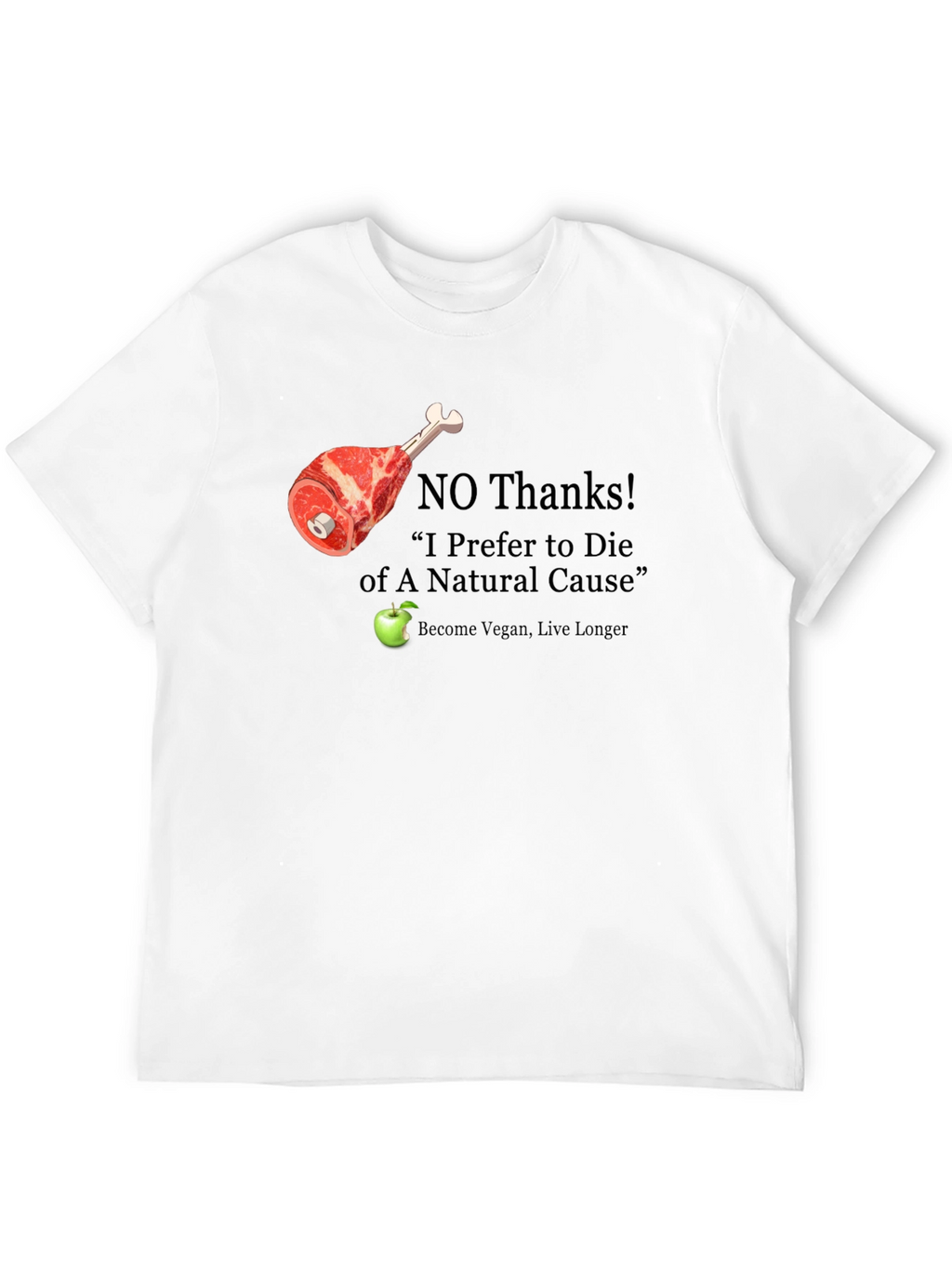Vegan Slogan T-Shirt - No Thanks Apple Please!
