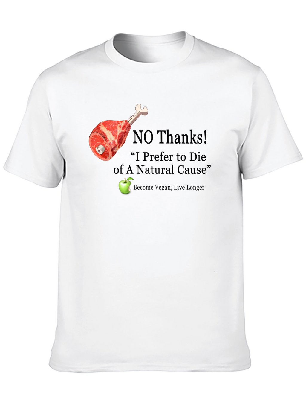 Vegan Slogan T-Shirt - No Thanks Apple Please!