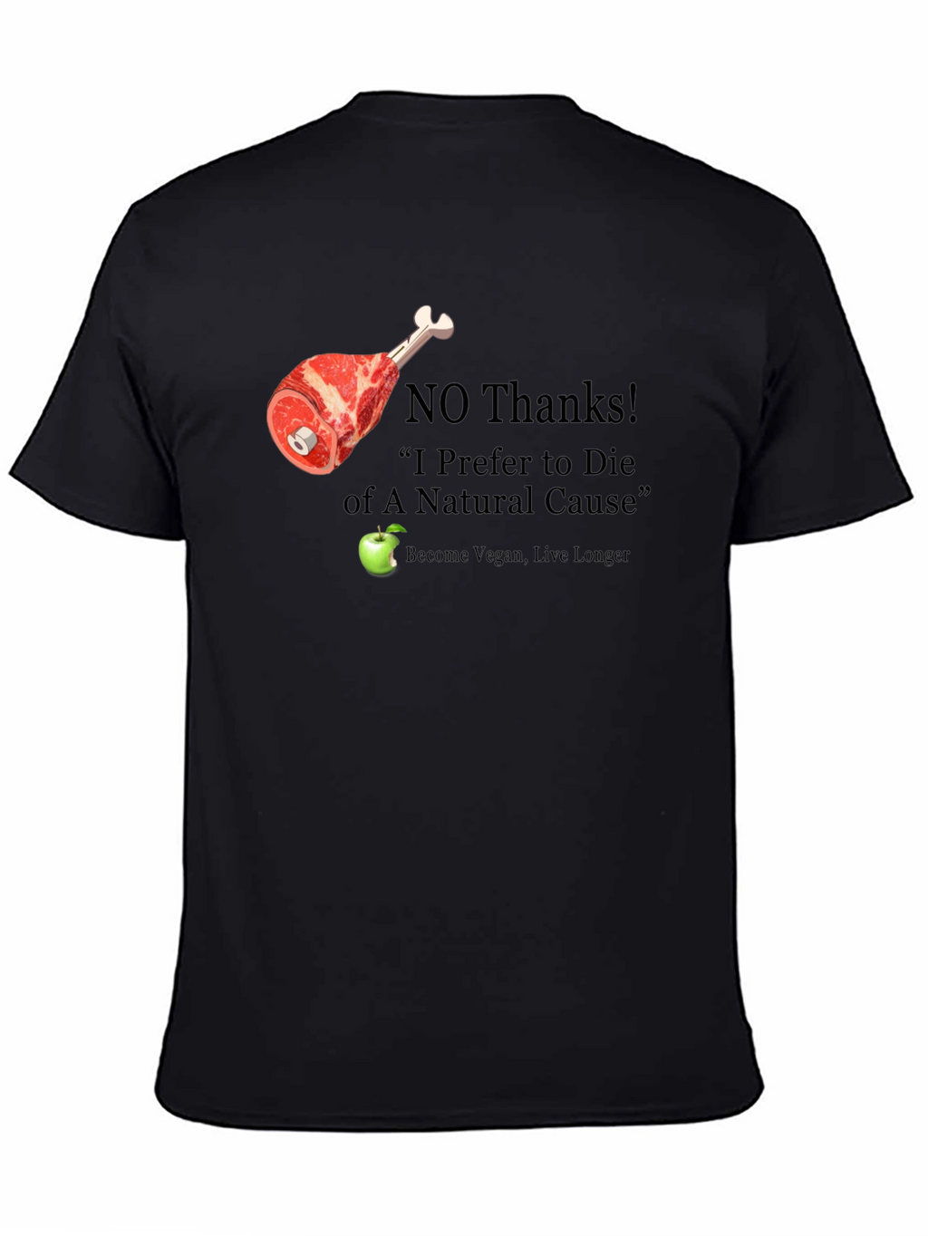 Vegan Slogan T-Shirt - No Thanks Apple Please!