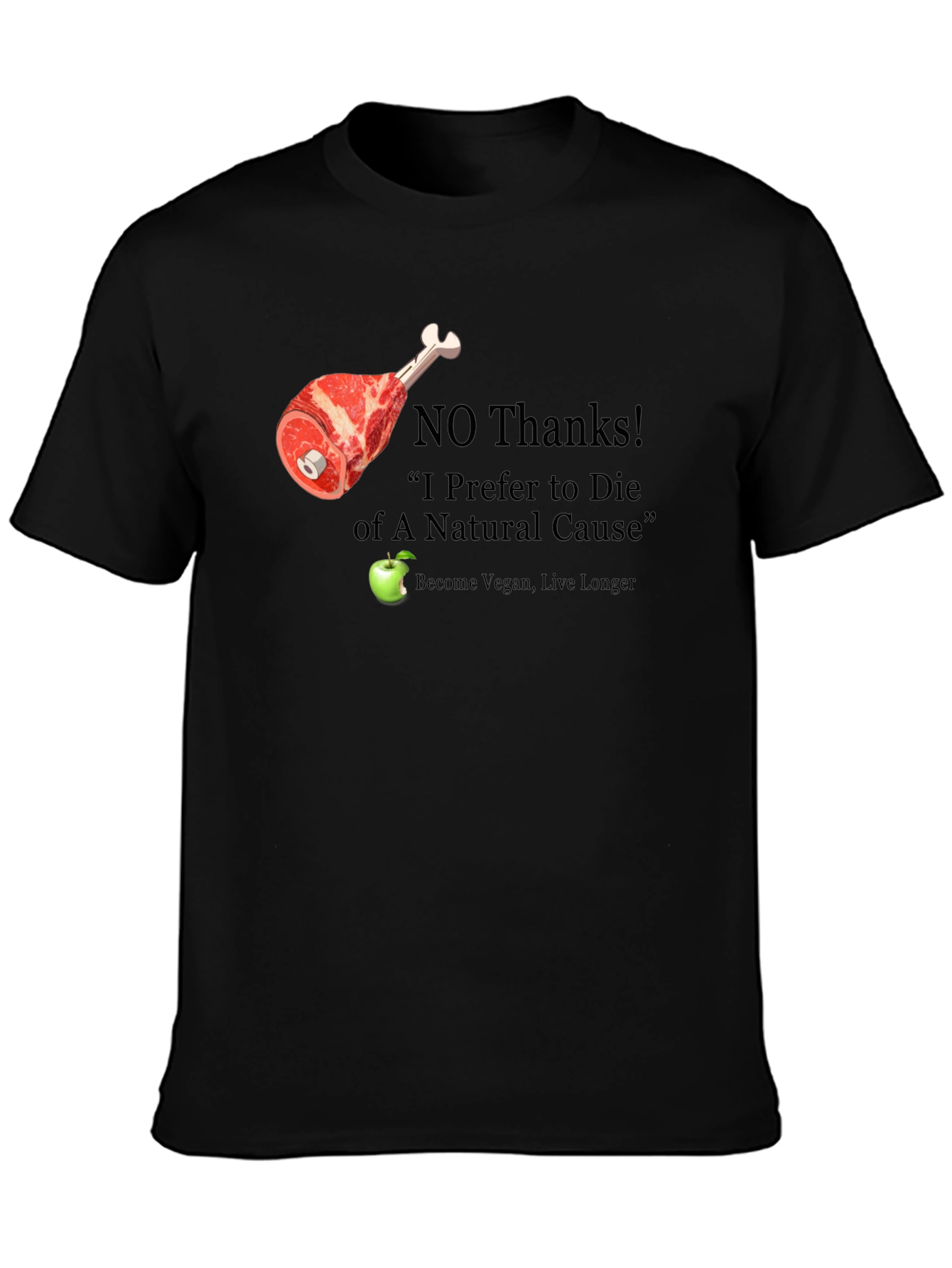 Vegan Slogan T-Shirt - No Thanks Apple Please!