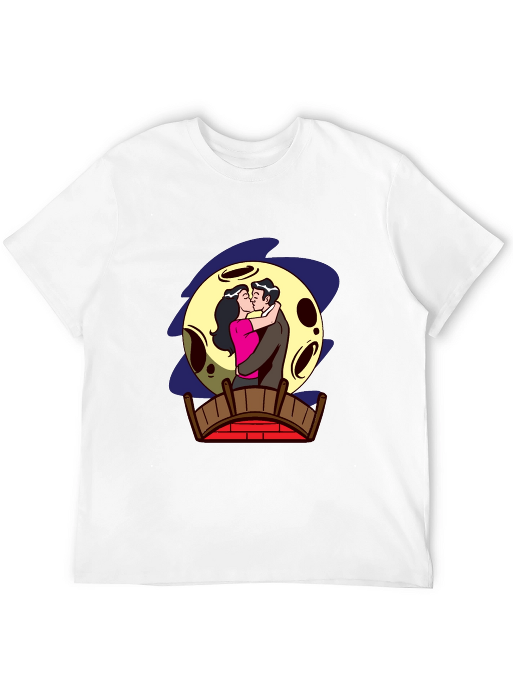 Romantic Moonlit Kiss Graphic Tee