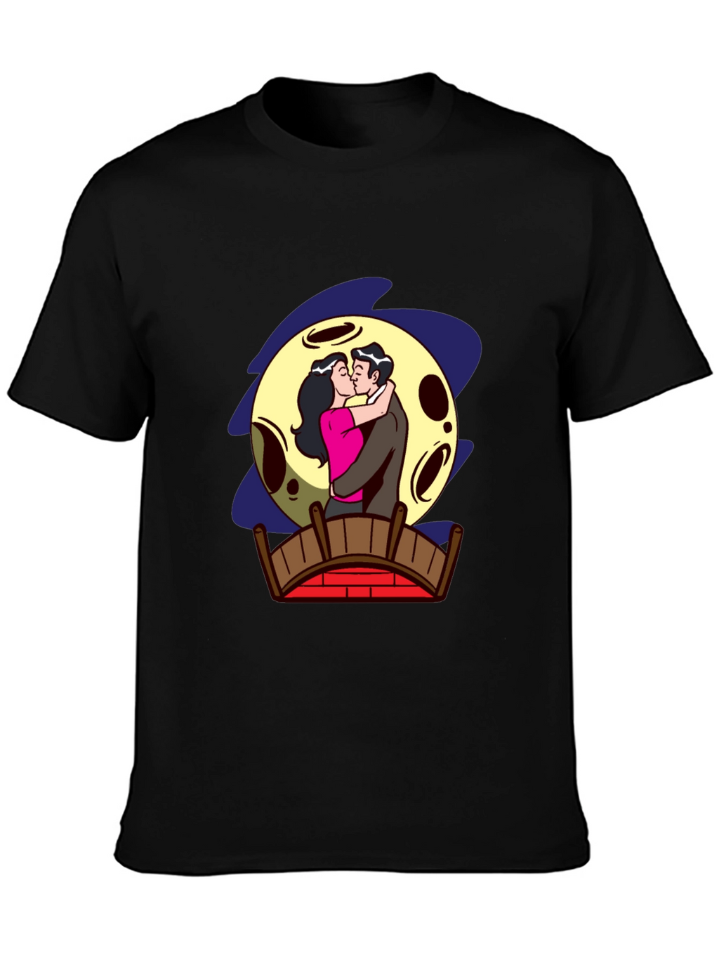 Romantic Moonlit Kiss Graphic Tee