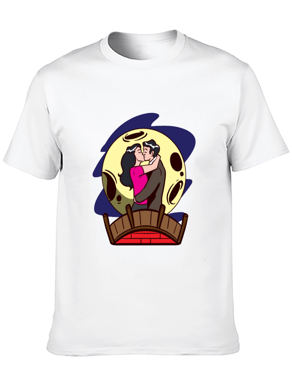 Romantic Moonlit Kiss Graphic Tee
