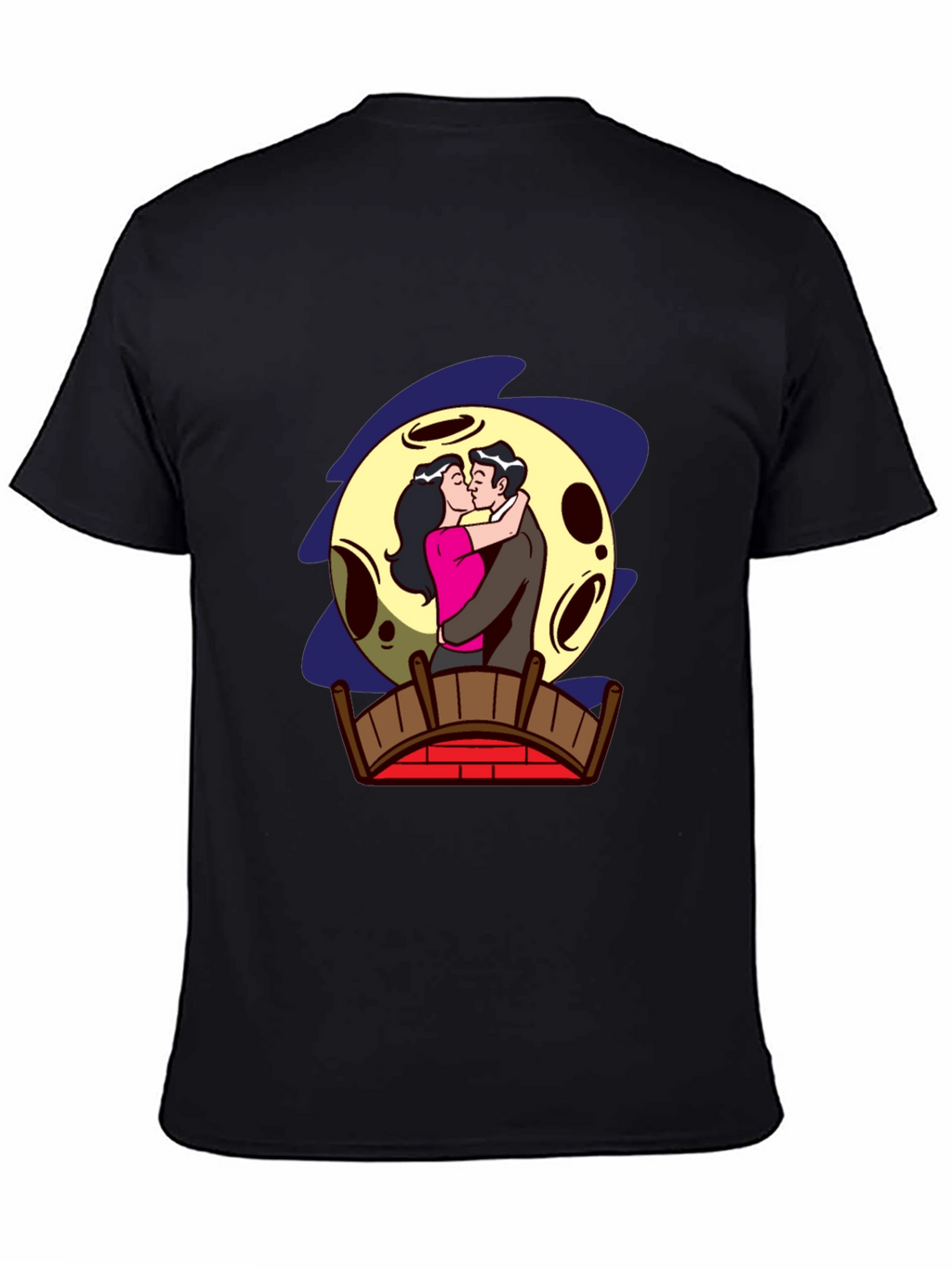 Romantic Moonlit Kiss Graphic Tee