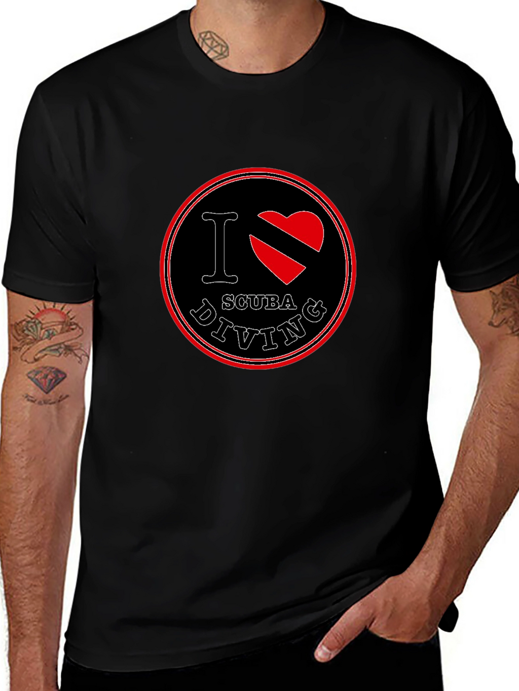 I Love Scuba Diving Black T-Shirt