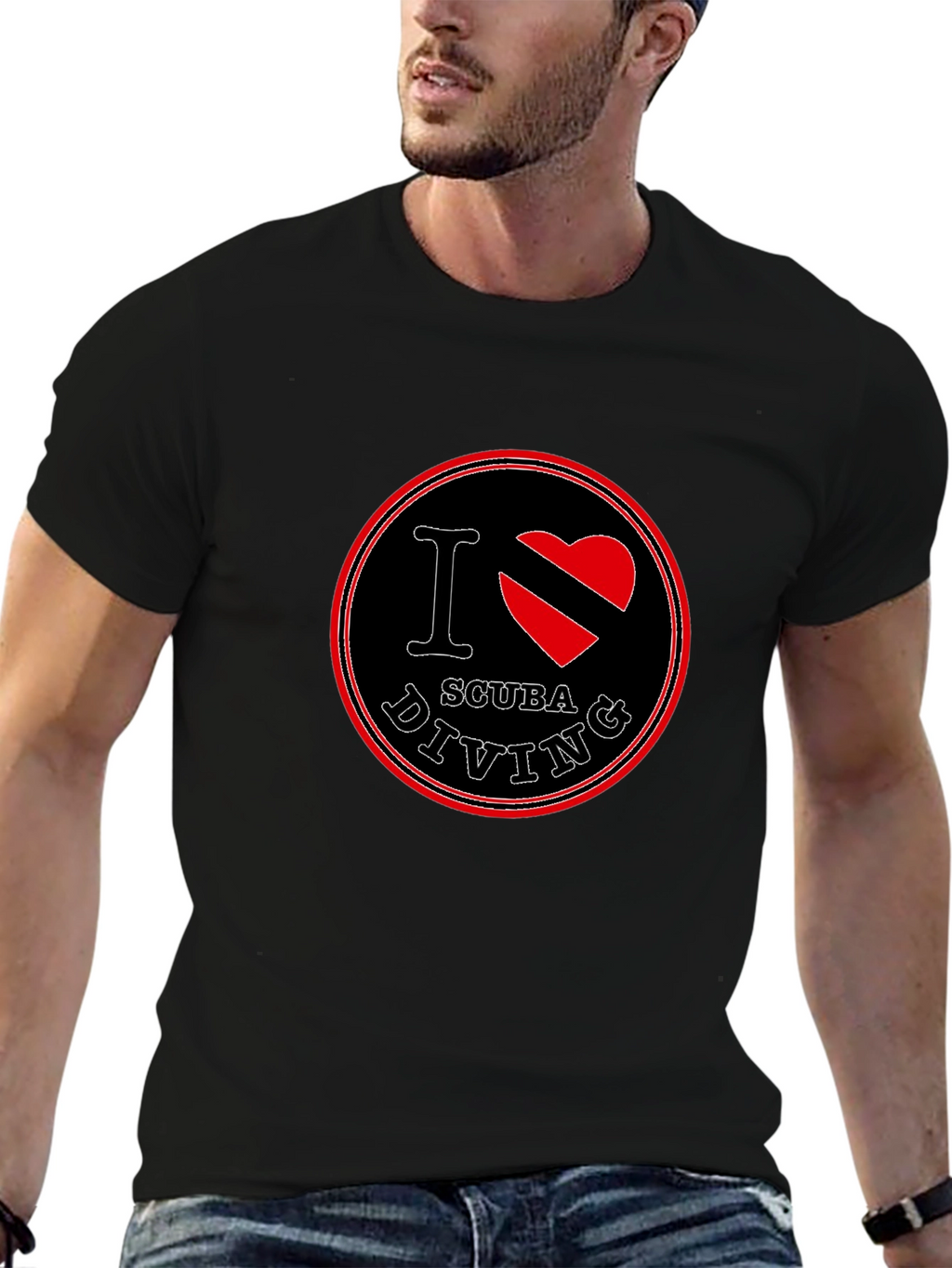 I Love Scuba Diving Black T-Shirt