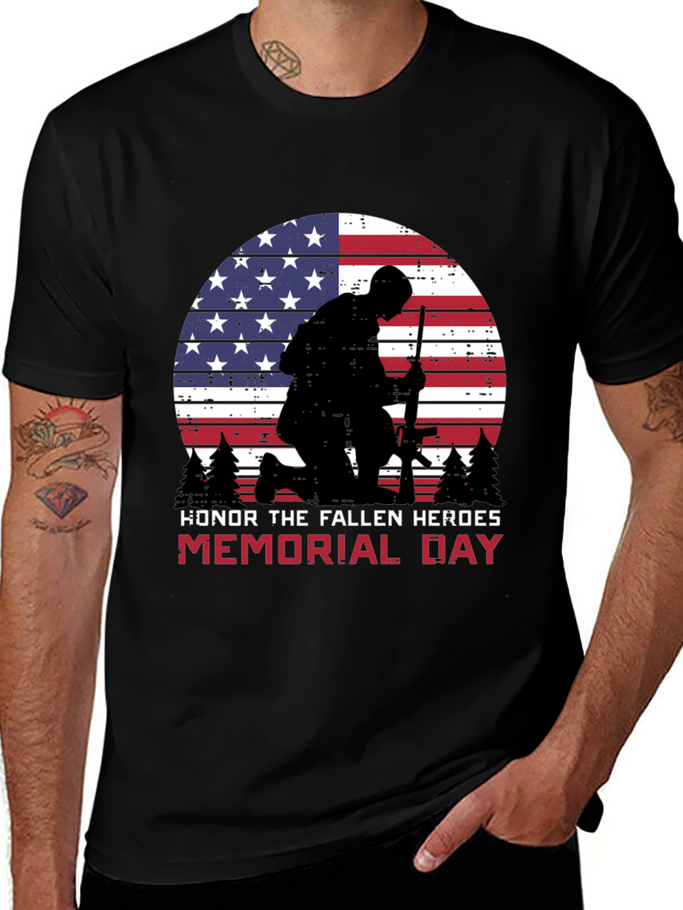Memorial Day Honor Fallen Heroes Graphic Tee