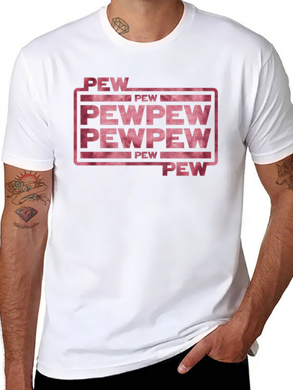 Pew Pew Funny Graphic T-Shirt