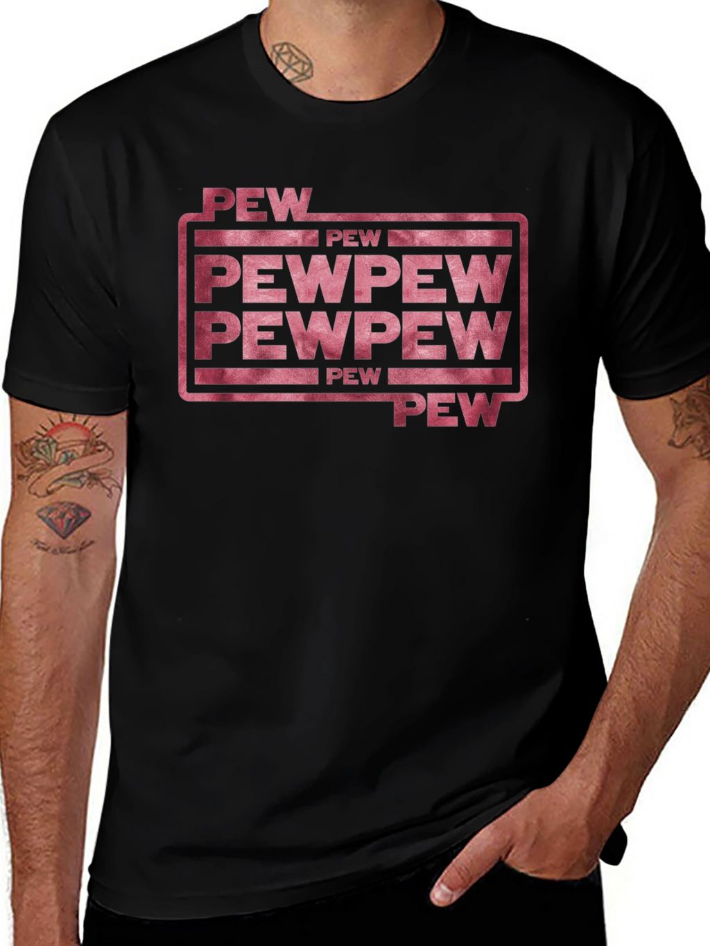 Pew Pew Funny Graphic T-Shirt