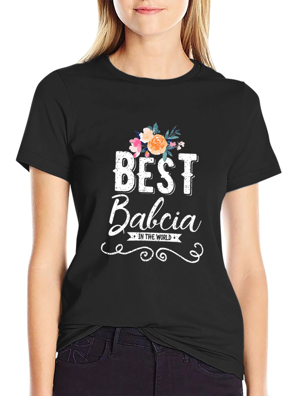 Best Babcia T-Shirt - Floral Design