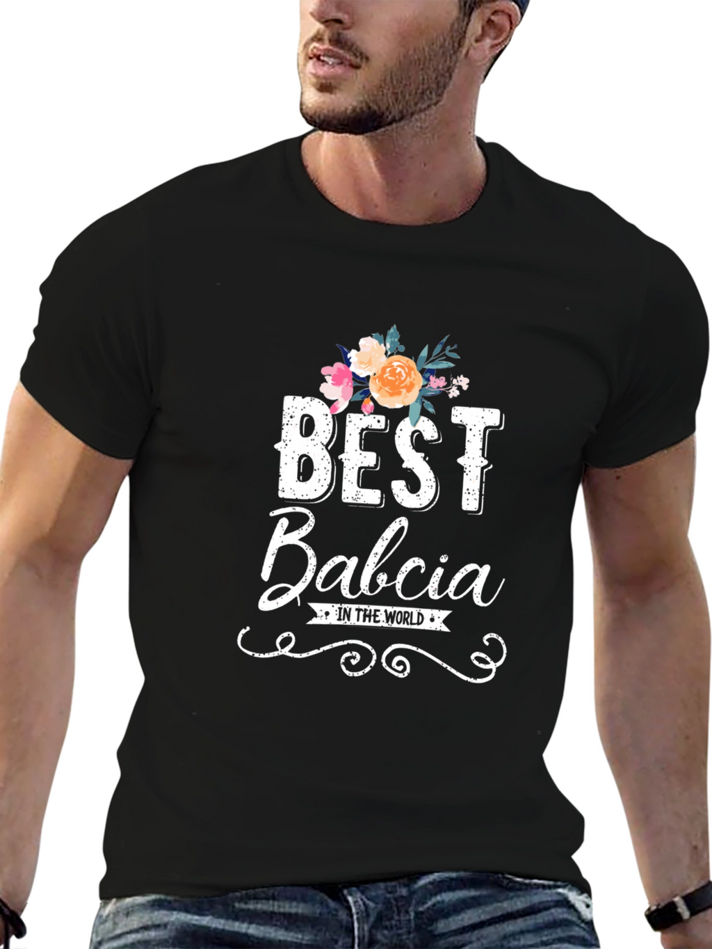 Best Babcia T-Shirt - Floral Design