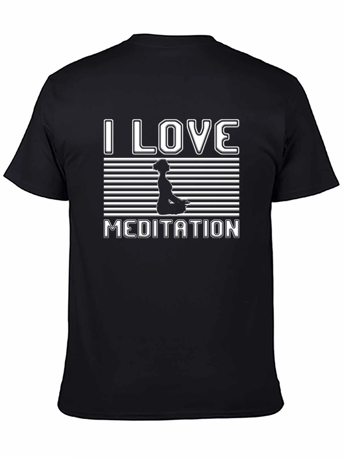 I Love Meditation Black T-Shirt