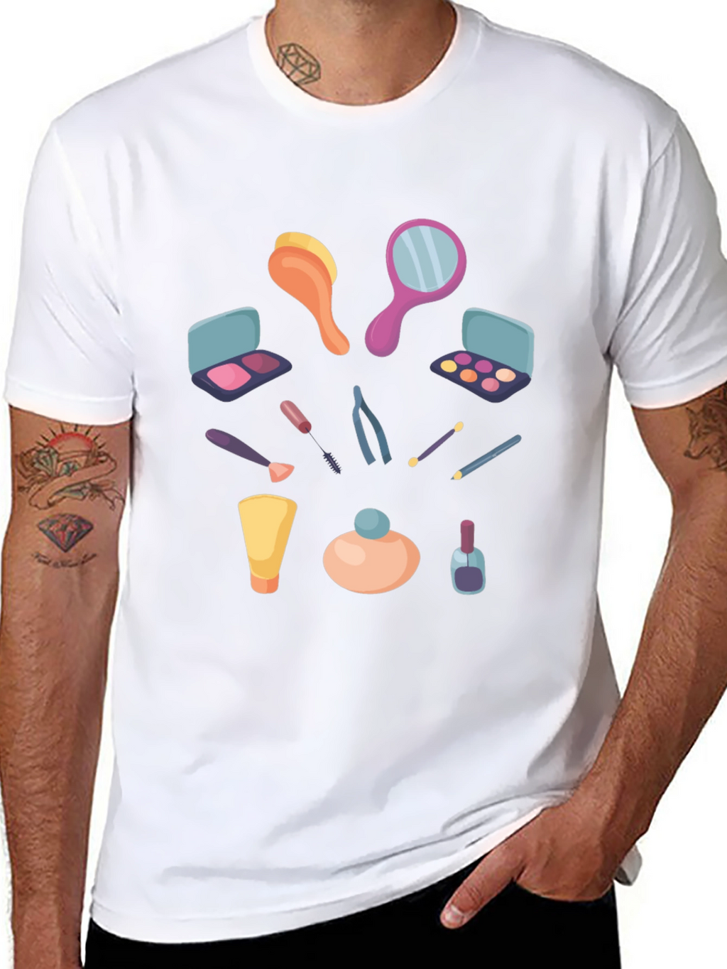 Makeup Graphic T-Shirt - Stylish Casual Tee