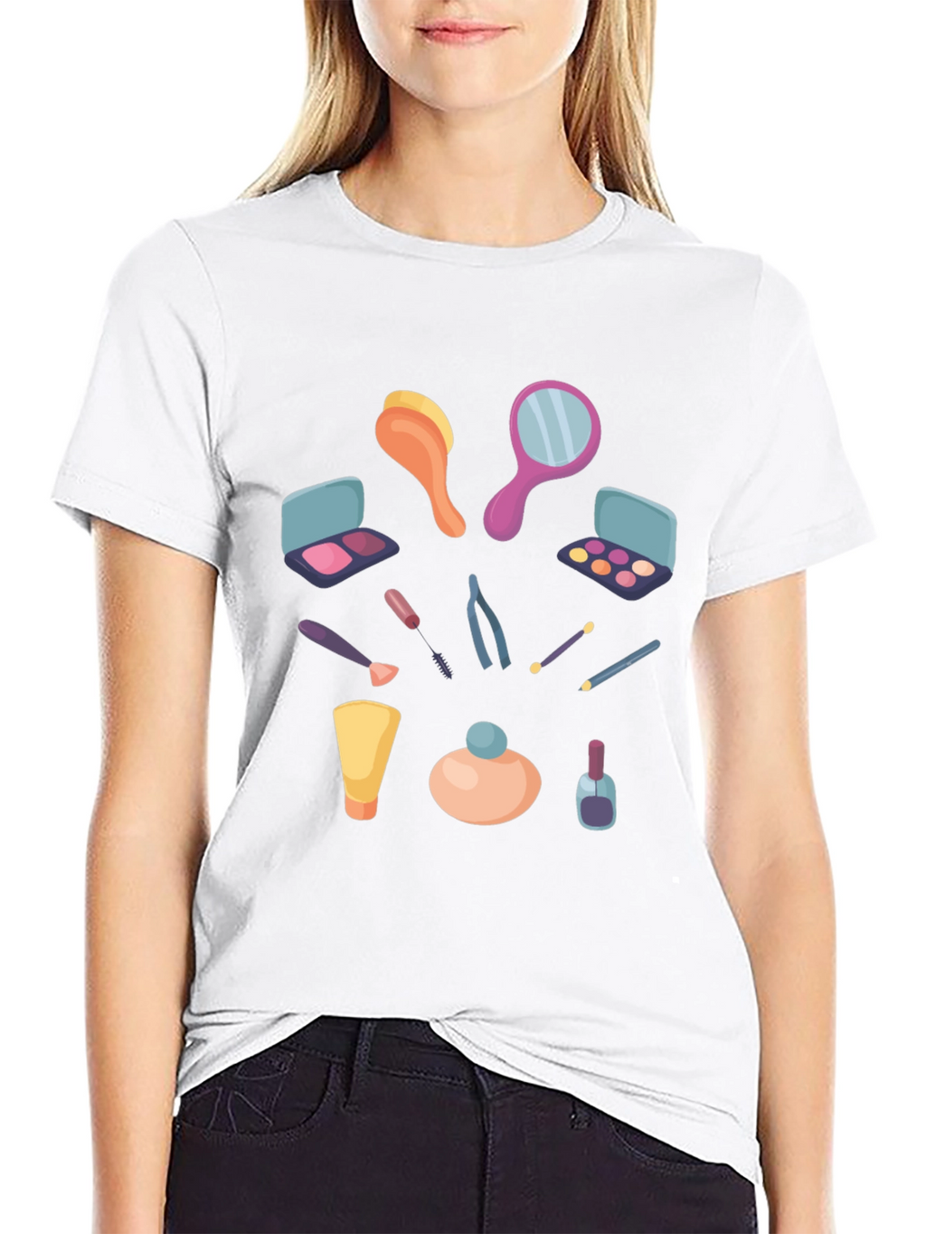 Makeup Graphic T-Shirt - Stylish Casual Tee