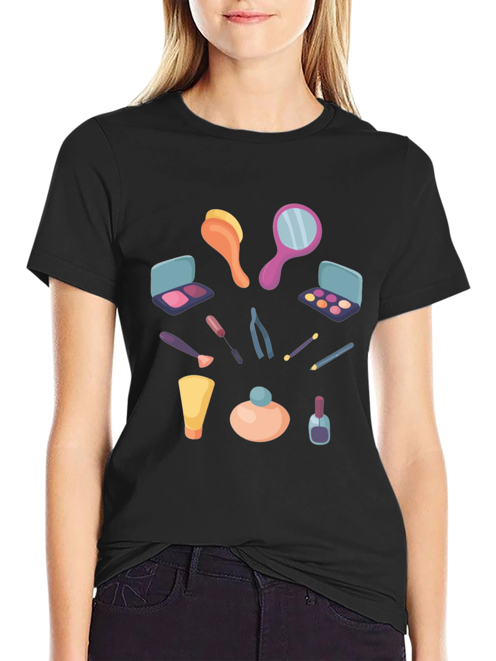Makeup Graphic T-Shirt - Stylish Casual Tee