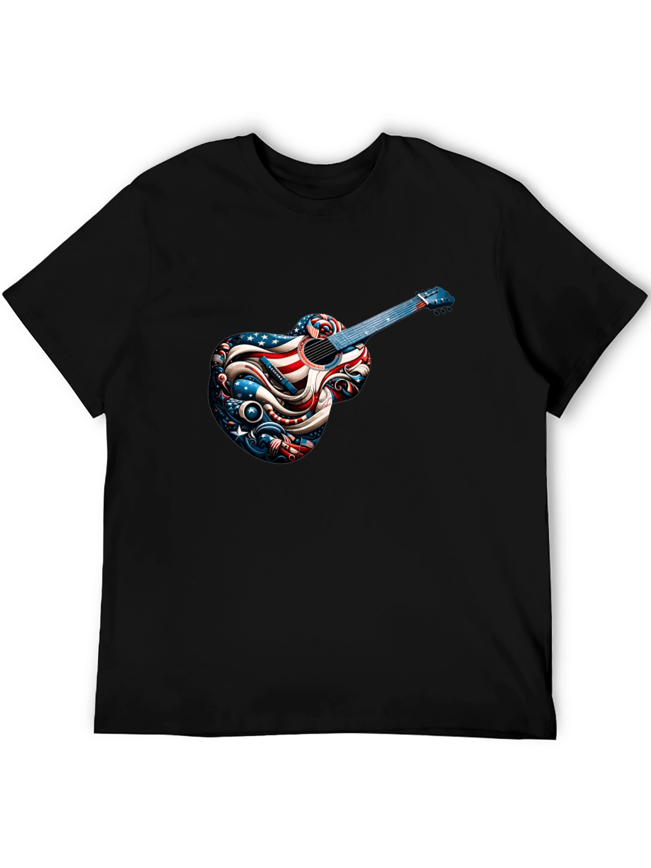 Patriotic Guitar Graphic T-Shirt