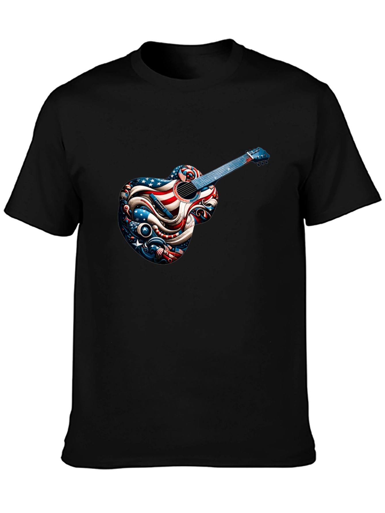 Patriotic Guitar Graphic T-Shirt
