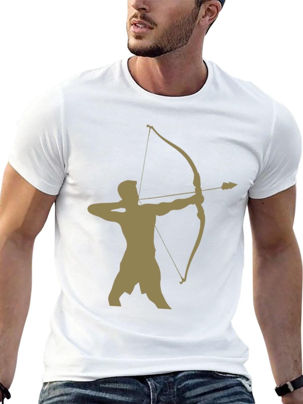 Archer Graphic Tee - Black Cotton Blend Casual Wear
