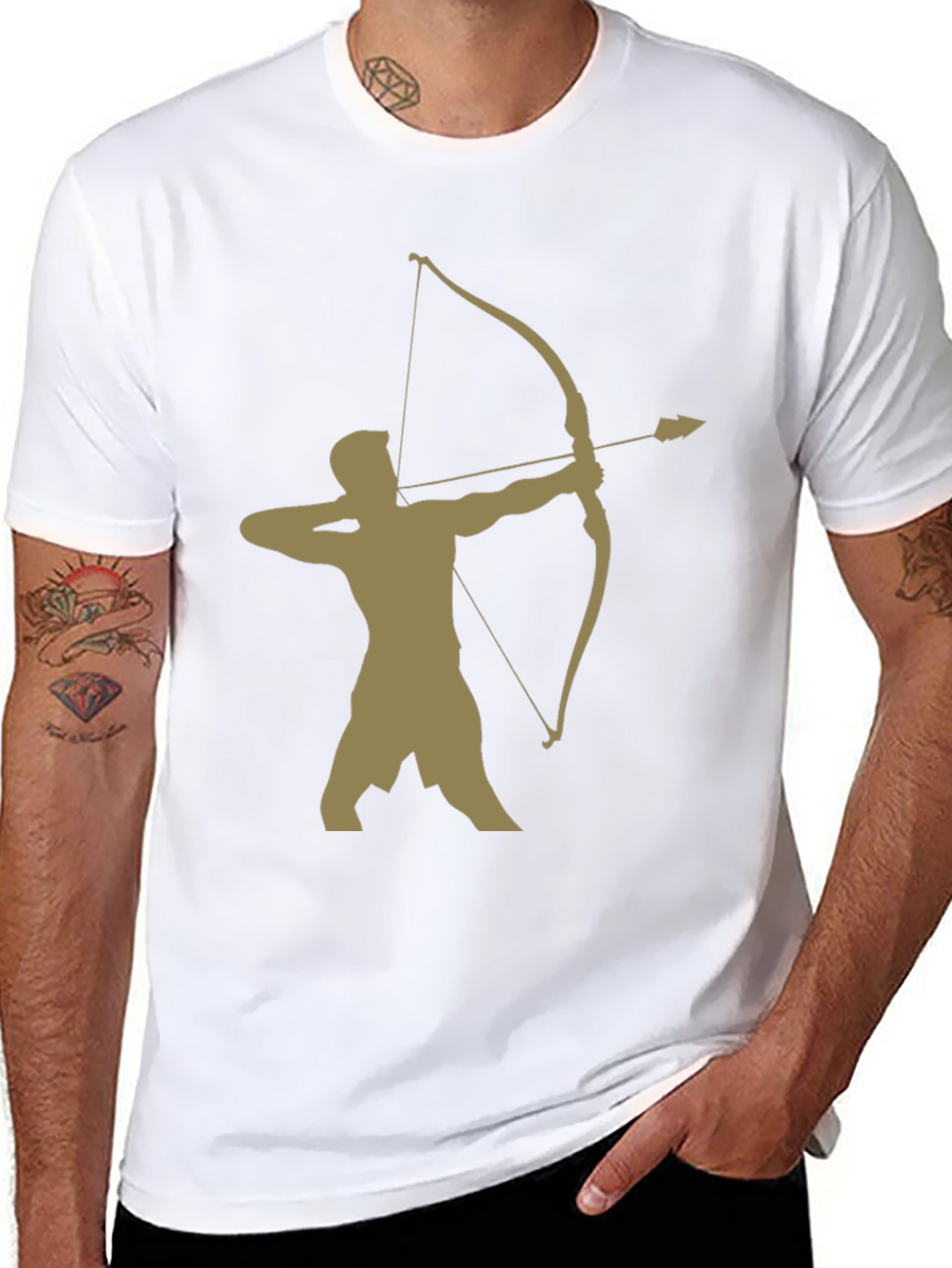Archer Graphic Tee - Black Cotton Blend Casual Wear