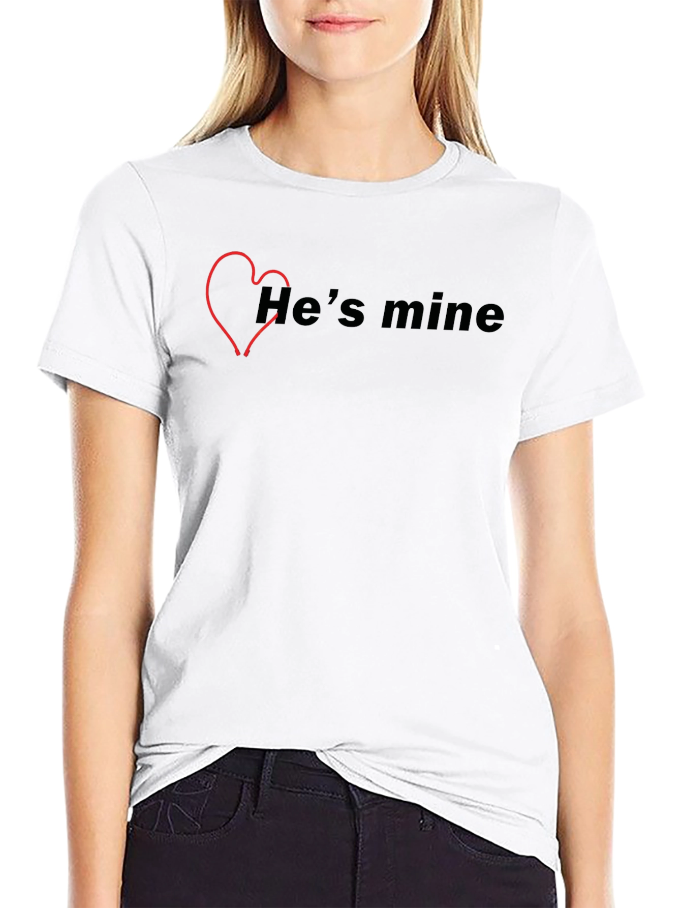 Hes Mine T-Shirt - Black Cotton Graphic Tee