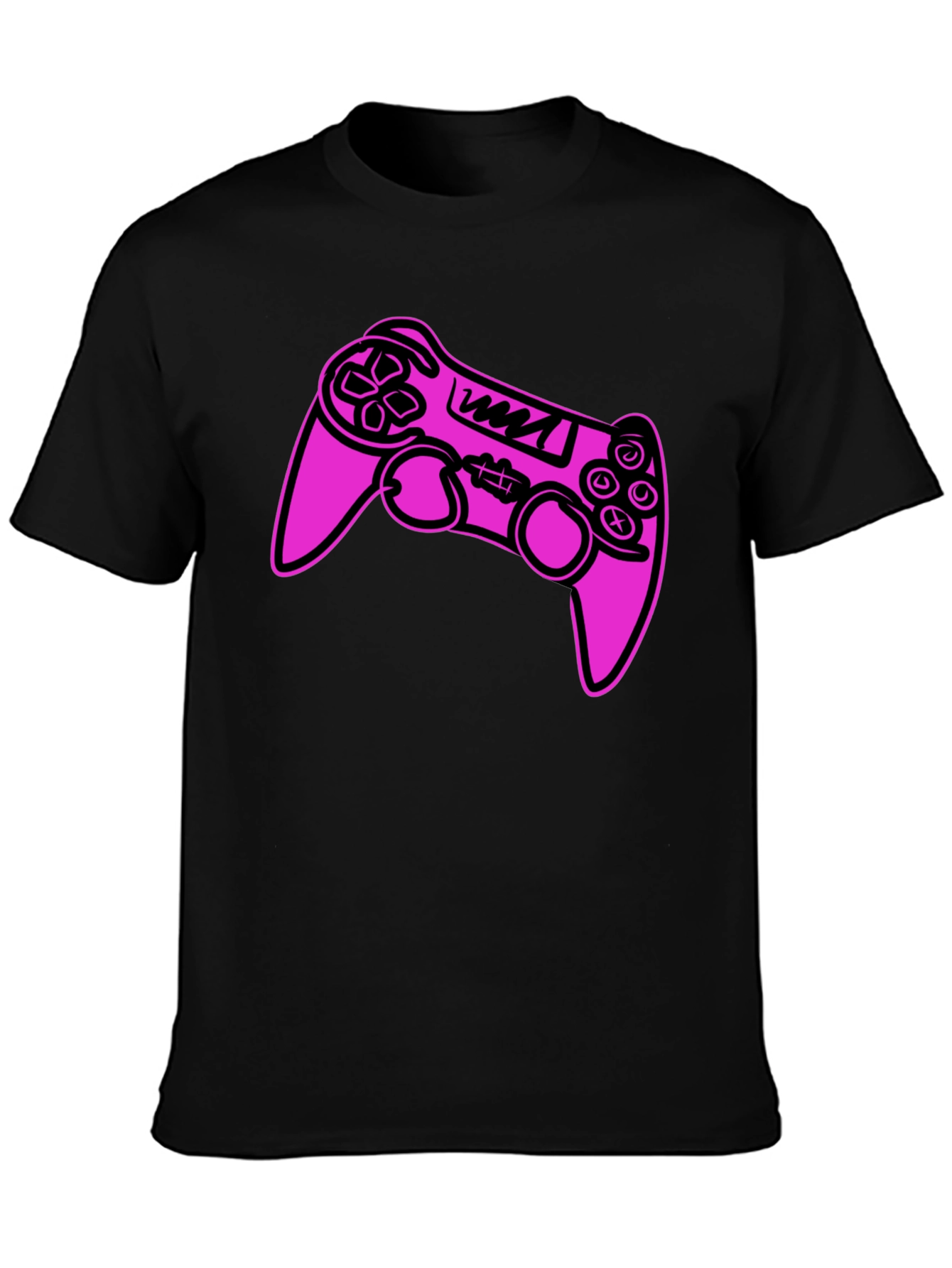 Gamer Controller Graphic Tee - Black Cotton